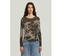 T-Shirt G-STAR "Allover Slim T-Shirt", Damen, Gr. S, grün (turf forest camo), Obermaterial: 100% Baumwolle, Shirts T-Shirt (65418350-S) turf forest camo