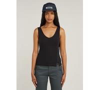 T-Shirt G-STAR "Asymmetrical Zip Slim Tanktop", Damen, Gr. S, dk schwarz, Obermaterial: 100% Baumwolle, Shirts T-Shirt (31078616-S) dk schwarz