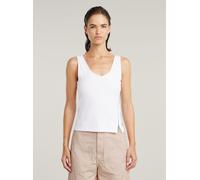 T-Shirt G-STAR "Asymmetrical Zip Slim Tanktop", Damen, Gr. XXS, weiß, Obermaterial: 100% Baumwolle, Shirts T-Shirt (21390240-XXS) weiß