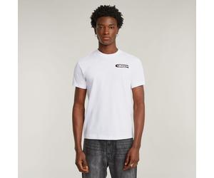 T-Shirt G-STAR "Back gr Arch", Herren, Gr. M, weiß, Jersey, Obermaterial: 100% Baumwolle, bedruckt, regular fit, Rundhals, abgesteppte Kante, Shirts T-Shirt, mit Print auf der Rückseite (82279314-M) w