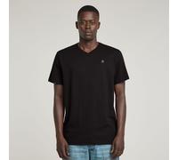 T-Shirt G-STAR "Base", Herren, Gr. L, schwarz (dk schwarz), Jersey, Obermaterial: 100% Baumwolle, unifarben, slim fit normal, V-Ausschnitt, abgesteppte Kante, Shirts T-Shirt, mit V-Ausschnitt (6466186