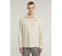T-Shirt G-STAR "Checquard Tweeter Half Zip", Herren, Gr. M, weißbait, Obermaterial: 100% Baumwolle, Shirts T-Shirt (50027443-M) weißbait