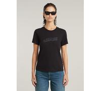 T-Shirt G-STAR "Embro Logo T-Shirt", Damen, Gr. XS, dk schwarz, Obermaterial: 100% Baumwolle, Shirts T-Shirt (18564514-XS) dk schwarz