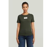 T-Shirt G-STAR "Embro Patch Slim T-Shirt", Damen, Gr. L, asfalt, Obermaterial: 100% Baumwolle, Shirts T-Shirt (57645952-L) asfalt