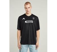 T-Shirt G-STAR "Football Jersey T-Shirt", Damen, Gr. XL, dk schwarz, Obermaterial: 60% Polyester, 40% Polyester, Shirts T-Shirt (14420062-XL) dk schwarz