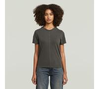 T-Shirt G-STAR "Front Seam", Damen, Gr. L (40), asfalt gd, Single Jersey, Obermaterial: 100% Baumwolle, regular fit, Rundhals, Shirts T-Shirt (54332469-L) asfalt gd