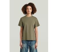 T-Shirt G-STAR "Gestreiftes T-Shirt-Modell", Damen, Gr. M, schwarz khaki, asfalt stripe, Obermaterial: 100% Baumwolle, Shirts T-Shirt (25259102-M) schwarz khaki, asfalt stripe