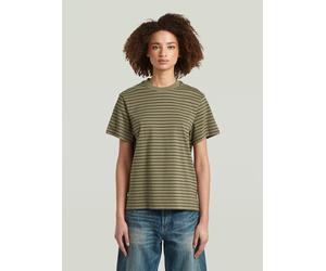 T-Shirt G-STAR "Gestreiftes T-Shirt-Modell", Damen, Gr. S, schwarz khaki, asfalt stripe, Obermaterial: 100% Baumwolle, Shirts T-Shirt (25259102-S) schwarz khaki, asfalt stripe