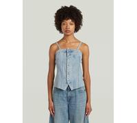 T-Shirt G-STAR "Kick Bustier Top", Damen, Gr. L, blau (vintage bornite), Obermaterial: 95% Baumwolle, 5% Baumwolle, Shirts T-Shirt (53708640-L) vintage bornite