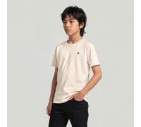T-Shirt G-STAR "KIDS, BASE R T SS", Jungen, Gr. 8 (128), beige (milk), Single Jersey, Obermaterial: 100% Baumwolle, unifarben, regular fit hüftbedeckend, Rundhals, abgesteppte Kante, Shirts T-Shirt, a