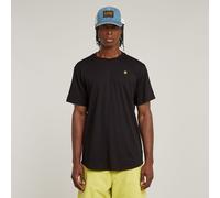 T-Shirt G-STAR "Lash Back", Herren, Gr. L, schwarz (dk schwarz), Jersey, Obermaterial: 100% Baumwolle, bedruckt, casual, relaxed fit, Rundhals, Kurzarm krempelbar, Shirts, mit Rückenprint (47062654-L)