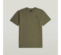 T-Shirt G-STAR "Logo r tee", Herren, Gr. XXL, schwarz khaki, Jersey, Obermaterial: 100% Baumwolle, unifarben, regular fit hüftbedeckend, Rundhals, abgesteppte Kante, Shirts T-Shirt, in Baumwollqualitä