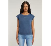 T-Shirt G-STAR "Mini G-Script Logo T-Shirt", Damen, Gr. XXS, blau (mid blau gd), Obermaterial: 100% Baumwolle, Shirts T-Shirt (83284412-XXS) mid blau gd