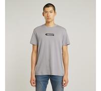 T-Shirt G-STAR "Old Skool Logo", Herren, Gr. XXL, grau (grau alloy), Jersey, Obermaterial: 100% Baumwolle, regular fit, Rundhals, Shirts, mit Frontprint (66869033-XXL) grau alloy