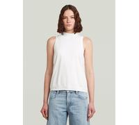 T-Shirt G-STAR "Open Back Knit Tanktop", Damen, Gr. XS, weiß (lt chalk), Obermaterial: 100% Baumwolle, Shirts T-Shirt (29414737-XS) lt chalk
