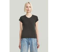 V-Shirt G-STAR "Eyben", Damen, Gr. L (40), asfalt gd, Jersey, Obermaterial: 100% Baumwolle, unifarben, slim fit, V-Ausschnitt, Kurzarm, Shirts (49199909-L) asfalt gd