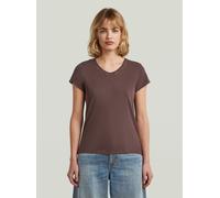 T-Shirt G-STAR "Overdyed Eyben Slim V T-Shirt 2.0", Damen, Gr. XS, braun (chocolate plum gd), Obermaterial: 100% Baumwolle, Shirts T-Shirt (57530036-XS) chocolate plum gd