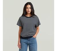T-Shirt G-STAR "Raglan", Damen, Gr. S, salute, milk stripe, Single Jersey, Obermaterial: 100% Baumwolle, gestreift, regular fit hüftbedeckend, Rundhals, Raglanärmel blind abgesteppte Kante, Shirts T-S