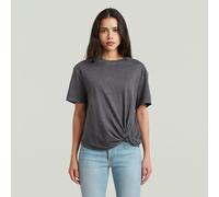 T-Shirt G-STAR "Relaxed Knot", Damen, Gr. M (38), grau (petrol gd), Single Jersey, Obermaterial: 100% Baumwolle, unifarben, washed, relaxed fit hüftlang, Rundhals, abgesteppte Kante, Shirts T-Shirt, m