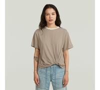 T-Shirt G-STAR "Relaxed Knot", Damen, Gr. S (36), beige (weißbait, teak stripe), Single Jersey, Obermaterial: 100% Baumwolle, gestreift, relaxed fit hüftlang, Rundhals, abgesteppte Kante, Shirts T-Shi