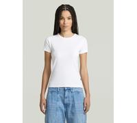 T-Shirt G-STAR "Rib Cap Sleeve", Damen, Gr. L (40), weiß, Rippware, Obermaterial: 94% Baumwolle, 6% Elasthan, unifarben, casual, slim fit, Rundhals, Kurzarm, Shirts, aus Rippjersey (15647534-L) weiß