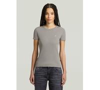 T-Shirt G-STAR "Rib Cap Sleeve", Damen, Gr. L (40), wild dove, Rippware, Obermaterial: 94% Baumwolle, 6% Elasthan, unifarben, casual, slim fit, Rundhals, Kurzarm, Shirts, aus Rippjersey (76947049-L) w