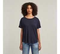 T-Shirt G-STAR "Rolled up", Damen, Gr. S, blau (osaka blau), Jersey, Obermaterial: 100% Baumwolle, loose fit, Rundhals, Kurzarm Umschlagbund, Shirts (27575158-S) osaka blau