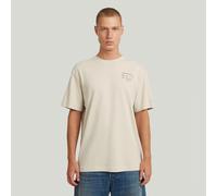 T-Shirt G-STAR "Script", Damen, Gr. M, weißbait, Jersey, Obermaterial: 100% Baumwolle, bedruckt, regular fit hüftbedeckend, Rundhals, abgesteppte Kante, Shirts T-Shirt, mit kleinem Print auf der Brust