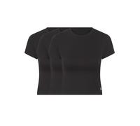 T-Shirt G-STAR "SERPENTINE, 3 PACK BABY TEES", Damen, Gr. XXL, schwarz, Jersey, Obermaterial: 95% Modal, 5% Elasthan, unifarben, figurbetont taillenlang, Rundhals, abgesteppte Kante, Shirts T-Shirt, m