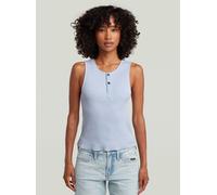 T-Shirt G-STAR "Slim Henley Tank T-Shirt", Damen, Gr. L, lt wave, Obermaterial: 94% Baumwolle, 6% Elasthan, Shirts T-Shirt (61571823-L) lt wave