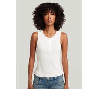 T-Shirt G-STAR "Slim Henley Tank T-Shirt", Damen, Gr. S, milk, Obermaterial: 94% Baumwolle, 6% Elasthan, Shirts T-Shirt (96529943-S) milk