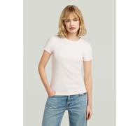 T-Shirt G-STAR "Slim Rib T-Shirt", Damen, Gr. XS, weiß (milk), Obermaterial: 98% Baumwolle, 2% Elasthan, Shirts T-Shirt (42634209-XS) milk