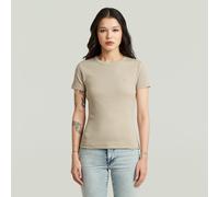 T-Shirt G-STAR "Slim Rib Wmn", Damen, Gr. XL, dk brick, Single Jersey, Obermaterial: 98% Baumwolle, 2% Elasthan, unifarben, slim fit hüftlang, Rundhals, abgesteppte Kante, Shirts T-Shirt, in Rundhalsf