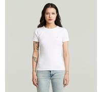 T-Shirt G-STAR "Slim Rib Wmn", Damen, Gr. XL, weiß, Single Jersey, Obermaterial: 98% Baumwolle, 2% Elasthan, unifarben, slim fit hüftlang, Rundhals, abgesteppte Kante, Shirts T-Shirt, in Rundhalsform