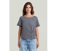 T-Shirt G-STAR "Striped Knot T-Shirt", Damen, Gr. XL, india ink, milk stripe, Obermaterial: 100% Baumwolle, Shirts T-Shirt (99705261-XL) india ink, milk stripe
