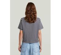 T-Shirt G-STAR "Striped Knot Top", Damen, Gr. XL, india ink, milk stripe, Obermaterial: 100% Baumwolle, Shirts T-Shirt (99705261-XL) india ink, milk stripe