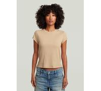 T-Shirt G-STAR "Structured Baby T-Shirt", Damen, Gr. M, beige (cream), Obermaterial: 39% Baumwolle, 39% Polyester, 19% Baumwolle, 3% Elasthan, Shirts T-Shirt (51130941-M) cream