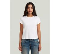 T-Shirt G-STAR "Structured Baby T-Shirt", Damen, Gr. M, weiß, Obermaterial: 39% Baumwolle, 39% Polyester, 19% Baumwolle, 3% Elasthan, Shirts T-Shirt (35132027-M) weiß