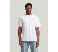 G-Star Herren T-Shirt True Regular R T – Regular Fit, Logo-Print – Weiß M