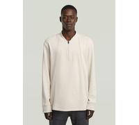 T-Shirt G-STAR "Tweeter A-Line Half Zip T-Shirt", Herren, Gr. L, beige (weißbait), Obermaterial: 100% Baumwolle, Shirts T-Shirt (94120463-L) weißbait