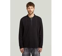 T-Shirt G-STAR "Tweeter A-Line Half Zip T-Shirt", Herren, Gr. XL, schwarz (dk schwarz), Obermaterial: 100% Baumwolle, Shirts T-Shirt (78362103-XL) dk schwarz