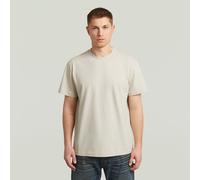 T-Shirt G-STAR "Unit r t ss", Herren, Gr. M, beige (weißbait), Jersey, Obermaterial: 100% Baumwolle, unifarben, regular fit hüftbedeckend, Rundhals, abgesteppte Kante, Shirts T-Shirt, mit Rundhals, Ba