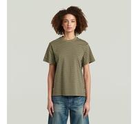 T-Shirt G-STAR "Gestreiftes T-Shirt-Modell", Damen, Gr. L, schwarz khaki, asfalt stripe, Obermaterial: 100% Baumwolle, Shirts T-Shirt (25259102-L) schwarz khaki, asfalt stripe