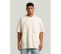 T-Shirt G-STAR "Utility Fabric Mix T-Shirt", Herren, Gr. XL, beige (milk), Obermaterial: 100% Baumwolle, Shirts T-Shirt (60402139-XL) milk