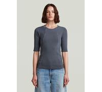 T-Shirt G-STAR "Washed A-Line Slim Rib T-Shirt", Damen, Gr. S, osaka blau gd, Obermaterial: 94% Baumwolle, 6% Elasthan, Shirts T-Shirt (67228547-S) osaka blau gd