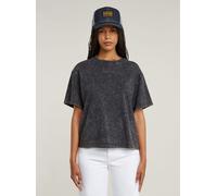 T-Shirt G-STAR "Washed G-Script T-Shirt", Damen, Gr. XS, petrol double dye, Obermaterial: 100% Baumwolle, Shirts T-Shirt (36973705-XS) petrol double dye