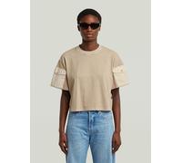 T-Shirt G-STAR "Washed Mix Boxy Cropped T-Shirt", Damen, Gr. M, beige (dk brick gd), Obermaterial: 100% Baumwolle, Shirts T-Shirt (13668157-M) dk brick gd