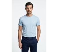 T-Shirt GANT "CONTRAST LOGO", Damen, Gr. 4XL, fresh blau, Web, Obermaterial: 100% Baumwolle, unifarben, regular fit normal, Rundhals, eingesetzt abgesteppte Kante, Shirts T-Shirt, Regular fit mit Rund