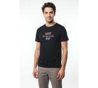 T-Shirt GANT "GRAPHIC", Herren, Gr. XL, schwarz, Jersey, Obermaterial: 100% Baumwolle, normal normal, Rundhals, Shirts T-Shirt (84071665-XL) schwarz