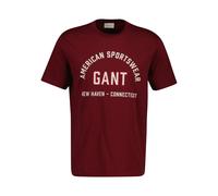 T-Shirt GANT "PRINTED GRAPHIC", Herren, Gr. XXL, plumped rot, Jersey, Obermaterial: 100% Baumwolle, Rundhals, Shirts T-Shirt, Regular Fit, Rundhals (14083303-XXL) plumped rot